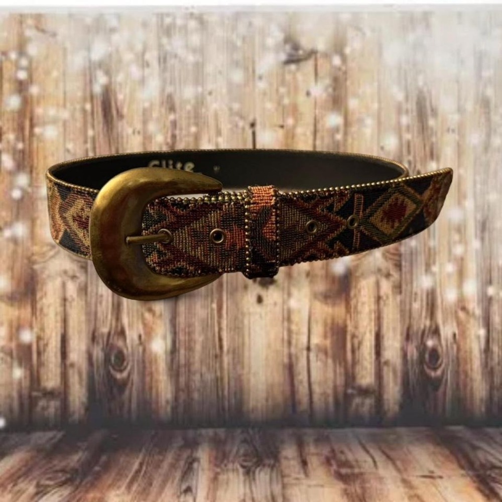 Vintage Western Belt –‎ Aztec Pattern | Size M